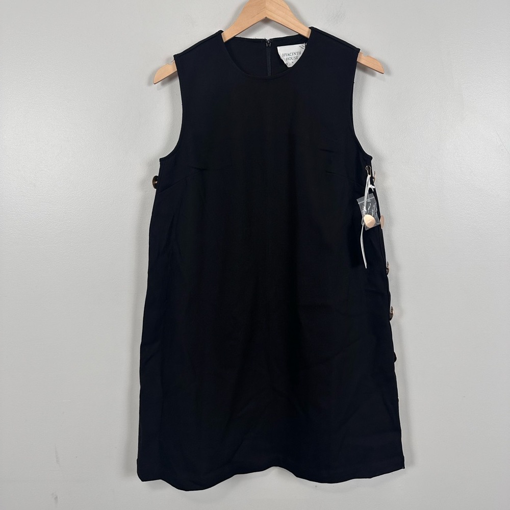 HYACINTH HOUSE Black Twill Button Bitsy Dress - Picture 8 of 13